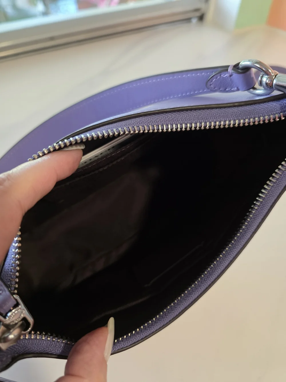 Coach Teri Lilac Smooth Leather C Shoulder Handbag Or Crossbody Bag CR099